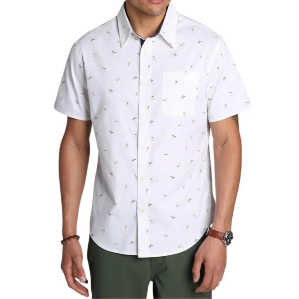 Jachs - Men's Short Sleeve Shirt with Surfer Print